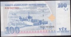 8.Emisyon 100 YTL A26 043261 Çok Çok Temiz+