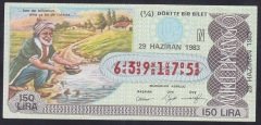 1983 29 HAZİRAN ÇEYREK BİLET N SERİSİ