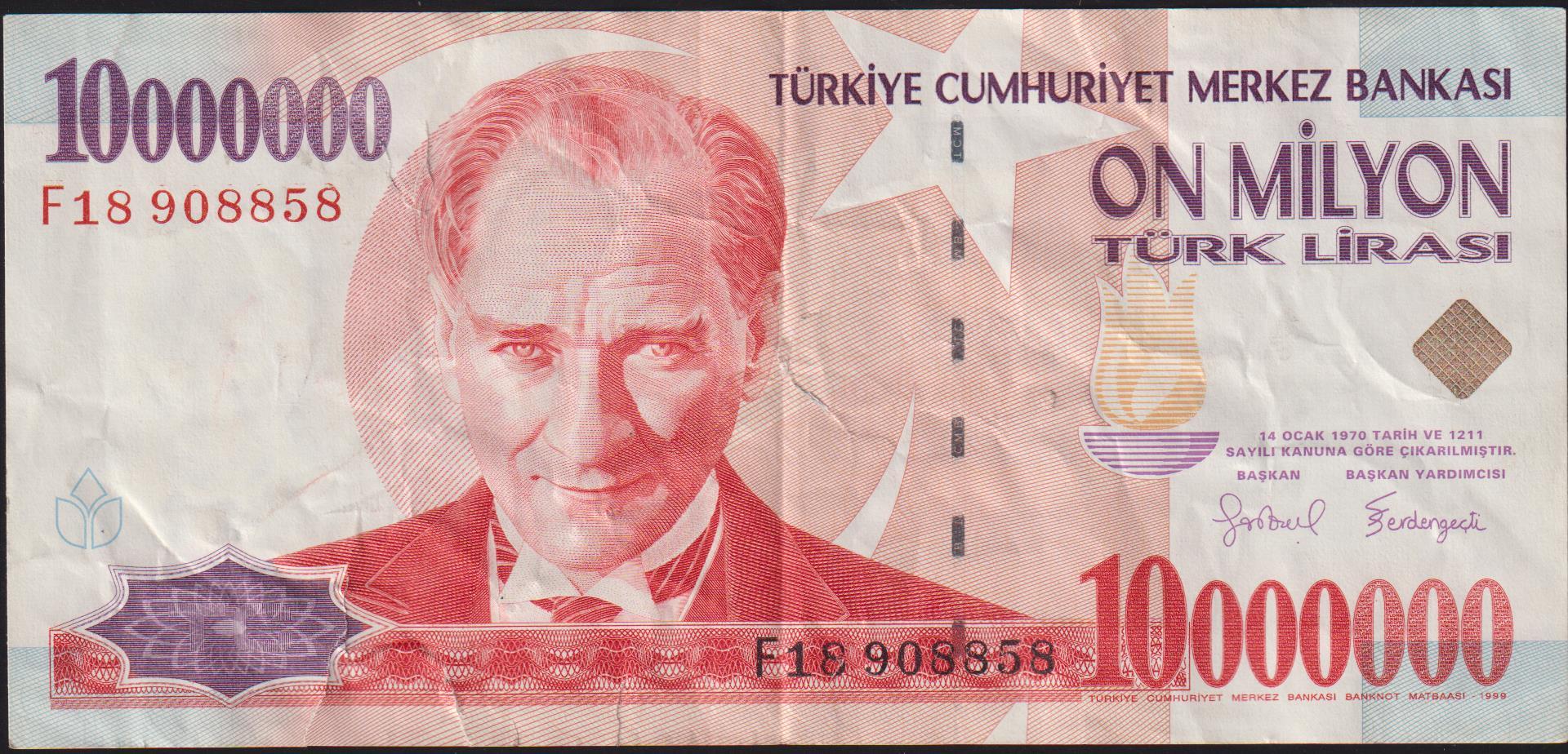7.Emisyon 10 000 000 Lira F18 908858 Haliyle