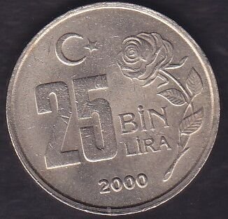 2000 Yılı 25.000 Lira
