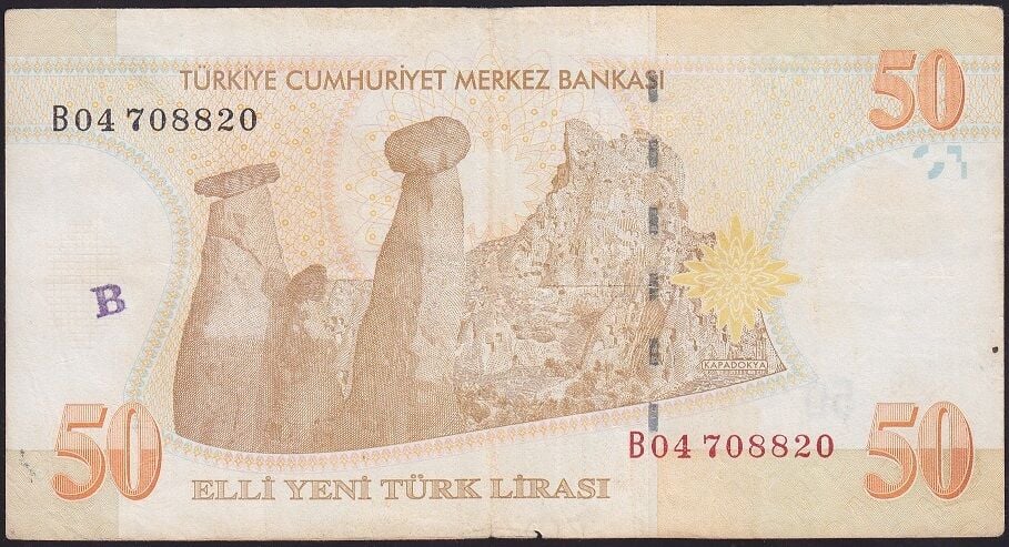 8.Emisyon 50 YTL B04 708820 Çok Temiz