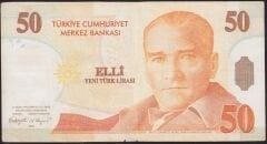 8.Emisyon 50 YTL B04 708820 Çok Temiz