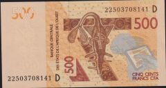 Batı Afrika 500 Frank 2022 Çil Mali