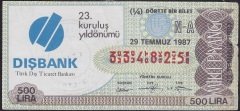 1987 29 Temmuz Çeyrek Bilet - N-A Serisi
