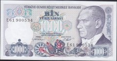 7.Emisyon 1.Tertip 1000 Lira E61 900534 Çil
