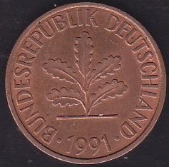 Almanya 2 Pfennig 1991 D