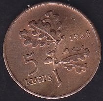 1968 Yılı 5 Kuruş