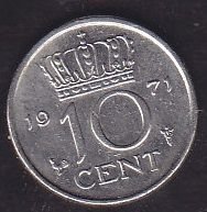 Hollanda 10 Cent 1971