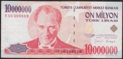 7.EMİSYON 10 000 000 LİRA F50 389818 ÇOK TEMİZ