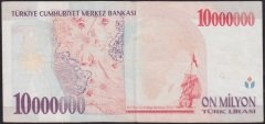 7.EMİSYON 10 000 000 LİRA F50 389818 ÇOK TEMİZ