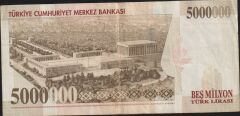 7.Emisyon 5 000 000 Lira G40 275263 Çok Temiz