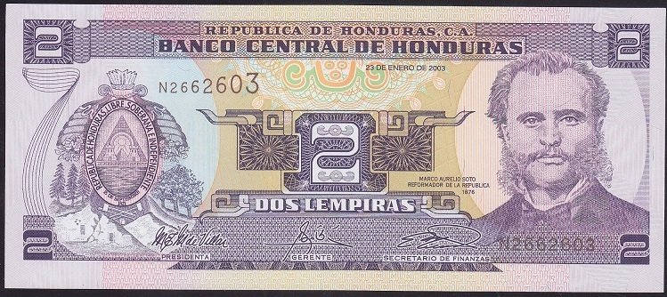 HONDURAS 2 LEMPİRA 2003 ÇİL