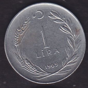 1969 Yılı 1 Lira Düz