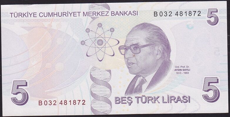 9.Emisyon 2.Tertip 5 Lira B032 481872 Çilaltı