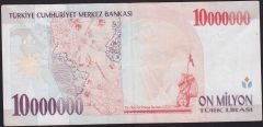 7.Emisyon 10 000 000 Lira C64 164103 Çok Temiz+