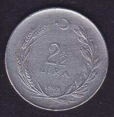 1969 Yılı 2.5 Lira Düz