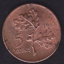 1969 Yılı 5 Kuruş