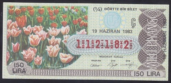 1983 19 HAZİRAN ÇEYREK BİLET Ç SERİSİ