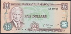 JAMAİKA 5 DOLAR 1991 ÇÇT ÇİLALTI