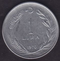 1970 Yılı 1 Lira Ters