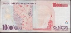 7.Emisyon 10 000 000 Lira C63 698266 Çok Temiz+