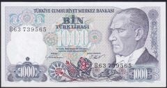 7.Emisyon 1.Tertip 1000 Lira B63 739565 Çilaltı