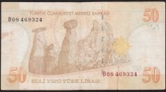 8.Emisyon 50 YTL B08 469324 Haliyle