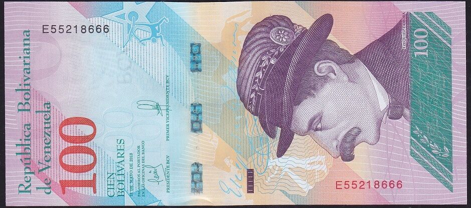 Venezuela 100 Bolivares 2018 Çil Pick 106c ( 666 )