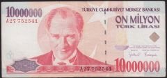 7.Emisyon 10 000 000 Lira A27 752541 Temiz