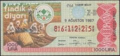 1987 9 Ağustos Yarım Bilet - Z-B Serisi