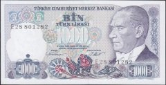 7.Emisyon 1.Tertip 1000 Lira E28 801282 Çil