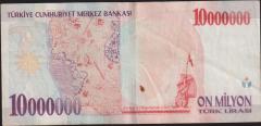 7.Emisyon 10 000 000 Lira E59 028848 Çok Temiz+