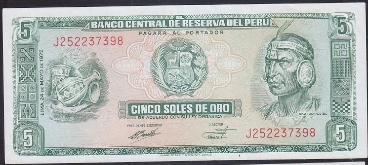 PERU 5 SOLES 1973 ÇÇT - ÇİLALTI eski para alan yerler