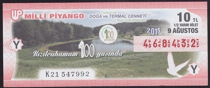 2015 9 AĞUSTOS YARIM BİLET Y SERİSİ