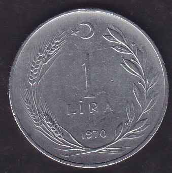 1970 Yılı 1 Lira Düz