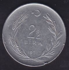 1971 Yılı 2.5 Lira Ters