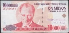 7.Emisyon 10 000 000 Lira C61 688587 Çok Temiz+