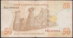 8.Emisyon 50 YTL B12 208015 Temiz