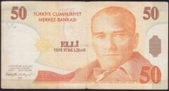 8.Emisyon 50 YTL B12 208015 Temiz