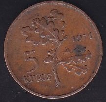 1971 Yılı 5 Kuruş