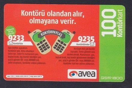 AVEA 100 KONTÖR - KONTÖR PAYLAŞ SKT 2010