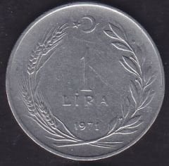 1971 Yılı 1 Lira Ters