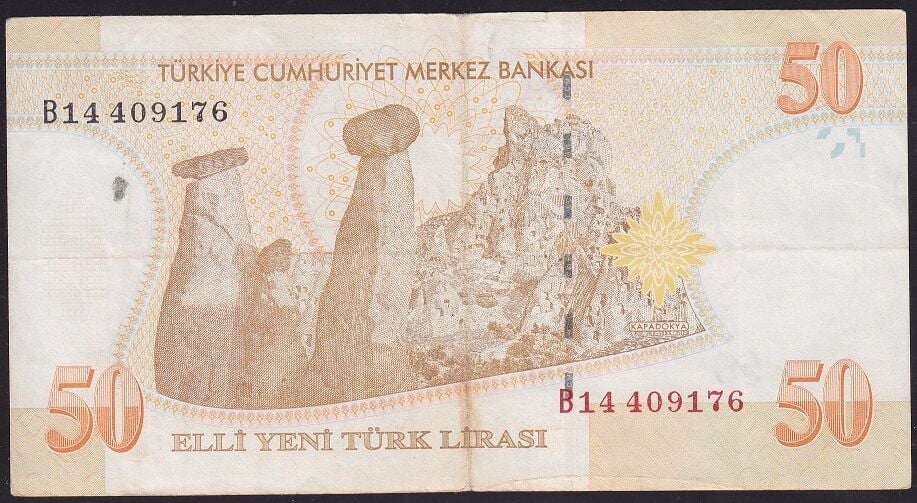 8.Emisyon 50 YTL B14 409176 Çok Temiz