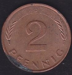 Almanya 2 Pfennig 1986 D