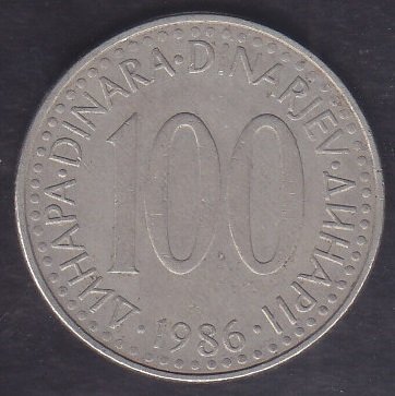 YUGOSLAVYA 100 DİNAR 1986