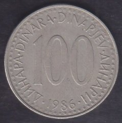 YUGOSLAVYA 100 DİNAR 1986