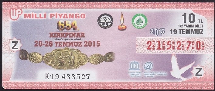 2015 19 TEMMUZ YARIM BİLET Z SERİSİ