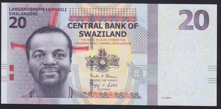SWAZILAND 20 EMALANGENİ 2014 ÇİL