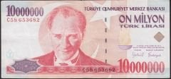 7.Emisyon 10 000 000 Lira C58 653682 Çok Temiz+