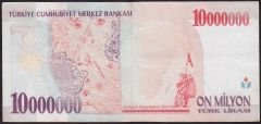 7.Emisyon 10 000 000 Lira C58 653682 Çok Temiz+